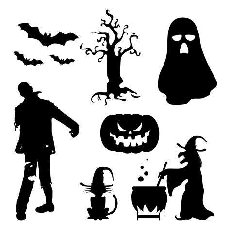 Free Halloween Silhouette Templates | Halloween window silhouettes, Halloween silhouettes ...