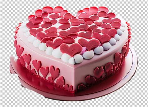 Premium PSD | Red valentine day heart cake