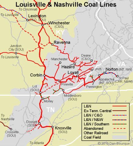 L&N Louisville & Nashville | Train map, Railroad history, Railway route map