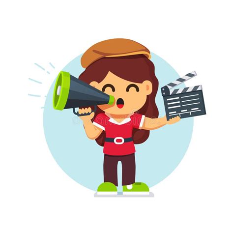 Movie Director Girl in Directors Hat Standing Stock Vector - Illustration of filmmaker, career ...