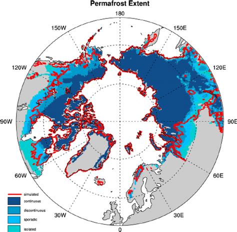 Northern Hemisphere permafrost extent according to the International... | Download Scientific ...