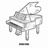 Fortepian Kolorowanka Vleugel Instrumenty Colorat Muzyczne Klavier  sketch template