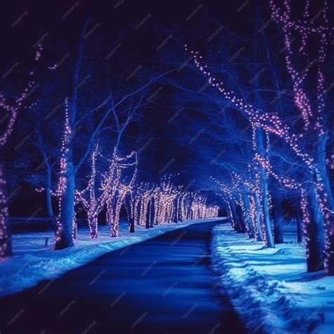 Premium AI Image | Christmas lights brighten up the dark winter nights