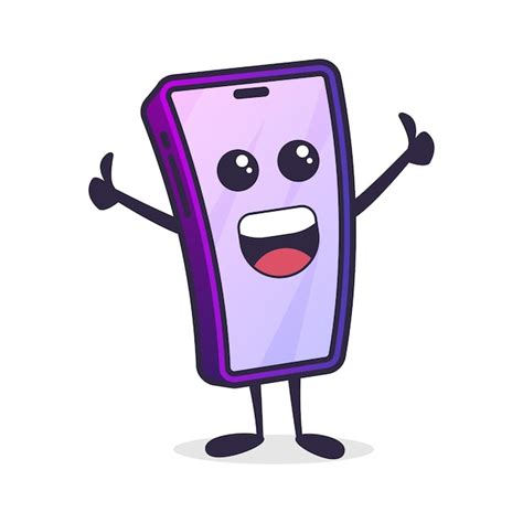 Premium Vector | Phone character cartoon with thumb up