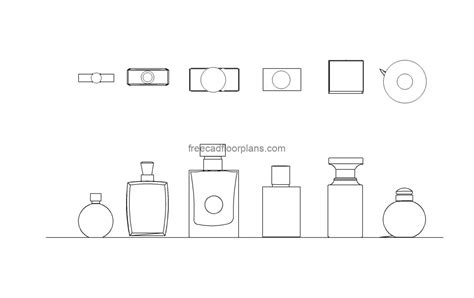 Perfume Bottles - Free CAD Drawings