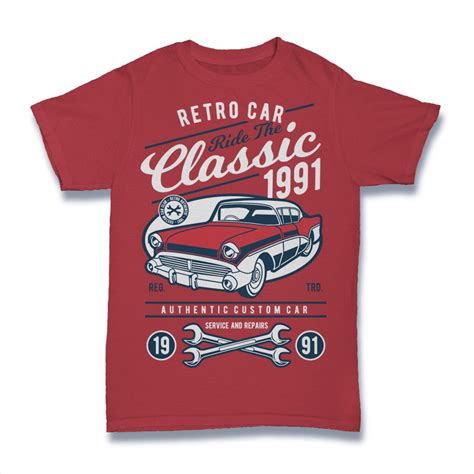 Retro Classic Car T shirt design | Tshirt-Factory