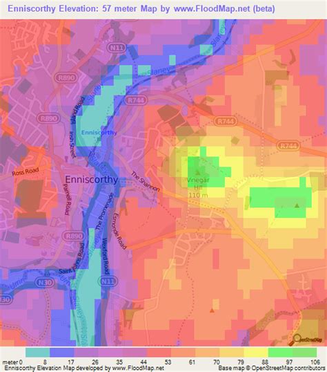 Elevation of Enniscorthy,Ireland Elevation Map, Topography, Contour