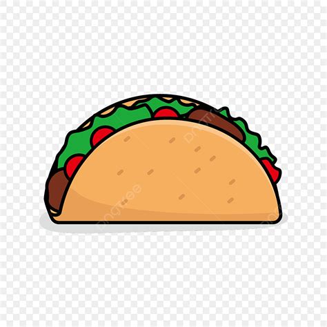 Taco Clipart Transparent PNG Hd, Taco Vector Illustration Isolated On ...