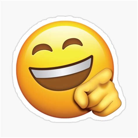 "Pointing Emoji" Sticker for Sale by AbouDaGreat | Redbubble