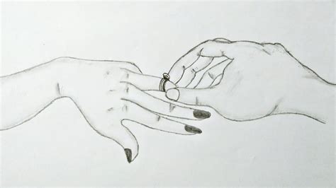 How To Draw Engagement Hands || How to Draw Engagement Drawing ||Draw Couple Hand ||Pencil ...