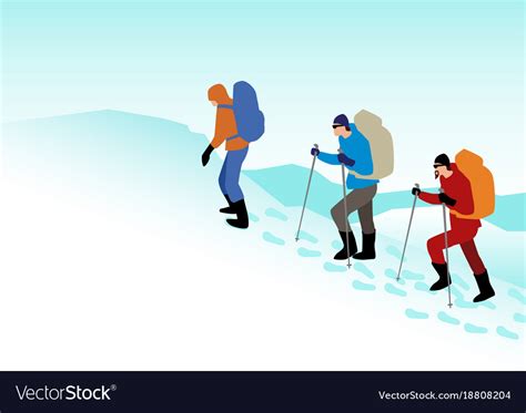 Climbers on the snowy mountains Royalty Free Vector Image