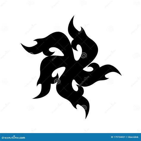 Tattoo Swirl Symbol Black Color Isolated on White Stock Vector ...