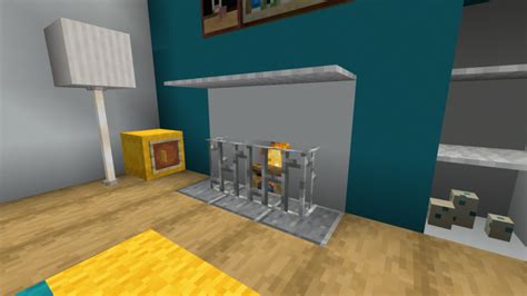 Modern Fireplace with Mantle - Minecraft Furniture