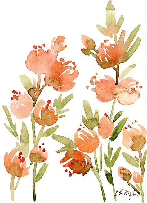 Original Watercolor Orange Flowers Painting 5x7 wildflower | Etsy | Watercolor orange, Flower ...