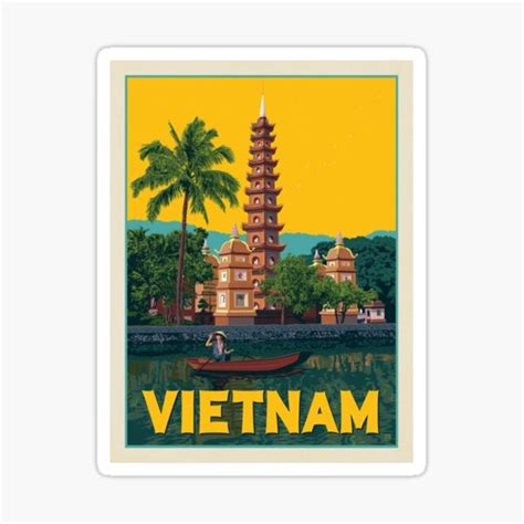 "Vintage Vietnam Travel Poster " Sticker by Fallout76ers | Redbubble