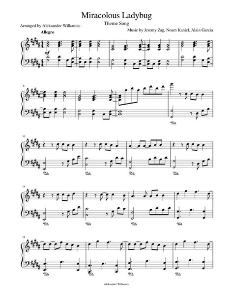 Miracolous Ladybug Sheet music for Piano (Solo) | Musescore.com