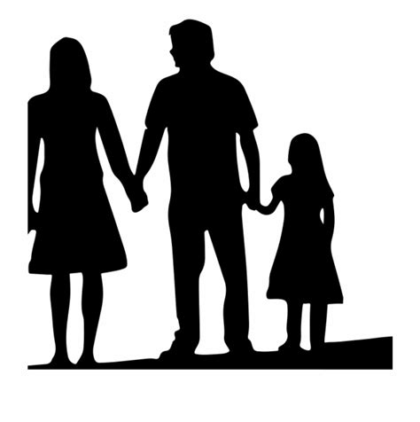 Black Family Silhouette Vector