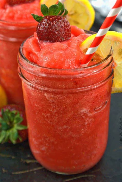 Strawberry Lemonade Vodka Slush - Butter Your Biscuit