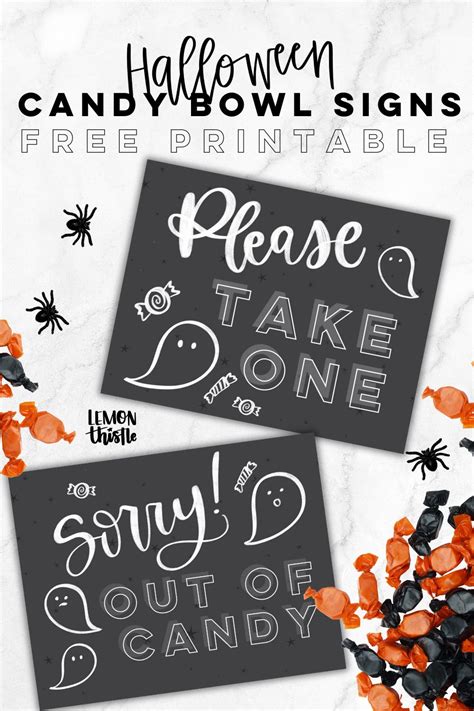 Printable Halloween Candy Bowl Signs - Printable Word Searches