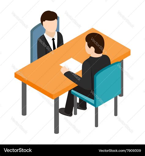 Job interview icon isometric 3d style Royalty Free Vector