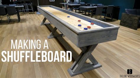 Making a SHUFFLEBOARD! (Brunswick Style) | Shuffleboard table, Shuffleboard, Shuffleboard table diy