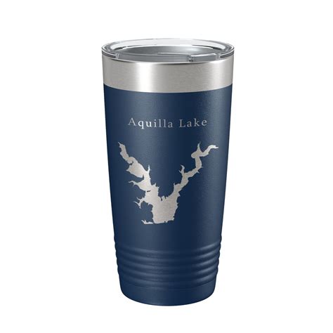 Aquilla Lake Map Tumbler Travel Mug Insulated Laser Engraved Coffee Cup ...