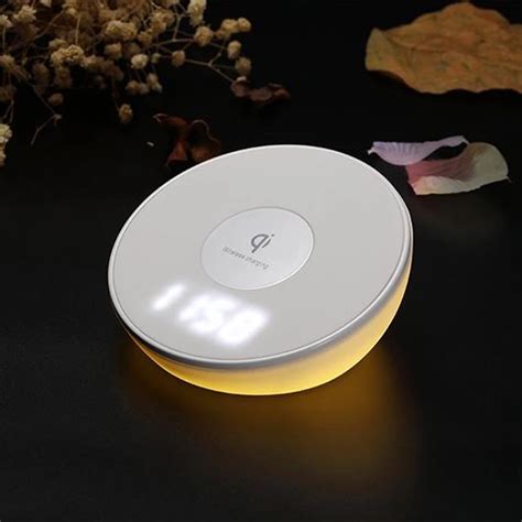 Desk Lamp night light LED clock wireless charger base fast charging pad for samsung Galaxy S9 S8 ...