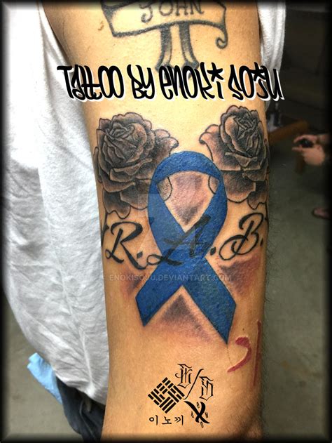 Memorial Colon Cancer Ribbon Tattoo by Enoki Soju by enokisoju on ...