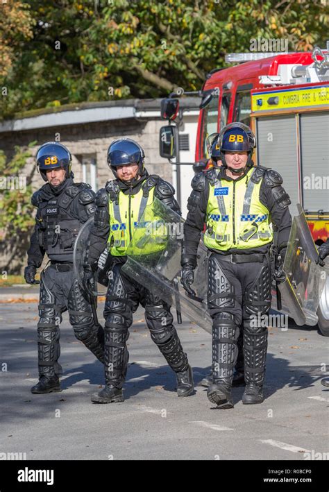 A Demonstration to the public of riot police tactics at a police open day Stock Photo - Alamy