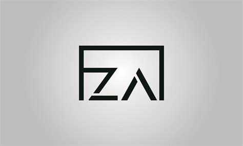 letter ZA logo design. ZA logo with square shape in black colors vector ...