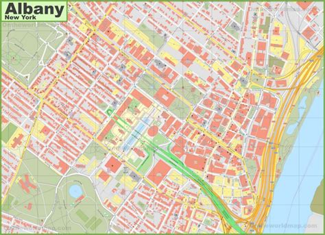 Albany downtown map - Ontheworldmap.com