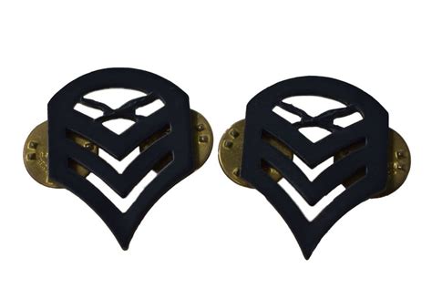 US Marine Corps USMC Black Chevron Staff Sergeant Pins - Pair