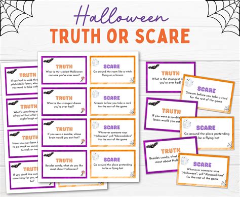 Halloween Truth or Scare Game Halloween Party Game for Kids - Etsy