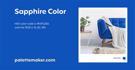 Sapphire Color - HEX #0F52BA Meaning and Live Previews - PaletteMaker