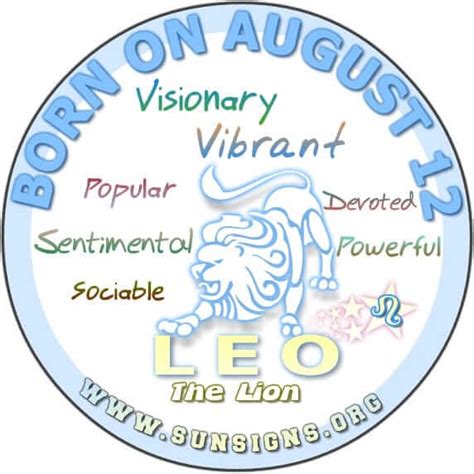 August 12 Zodiac Horoscope Birthday Personality - SunSigns.Org