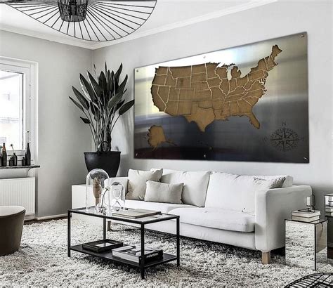 Large Metal USA Map Wall Art Wooden American Map Wall Hanging - Etsy ...