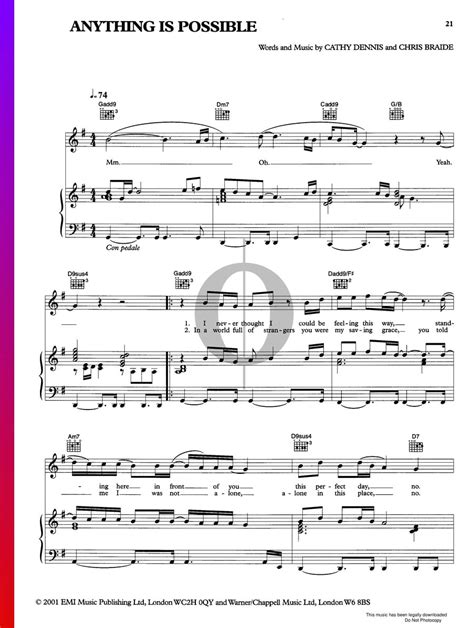 Anything Is Possible (Will Young) Piano Sheet Music - OKTAV