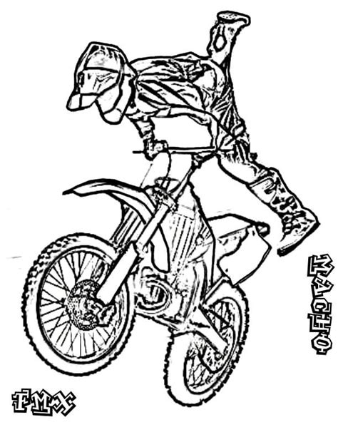 Cool Dirt Bike Coloring Page - Free Printable Coloring Pages for Kids