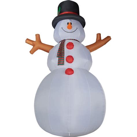 Fraser Hill Farm 20 ft. Jolly Snowman Christmas Inflatable with Lights FHFSNWM201-L - The Home Depot