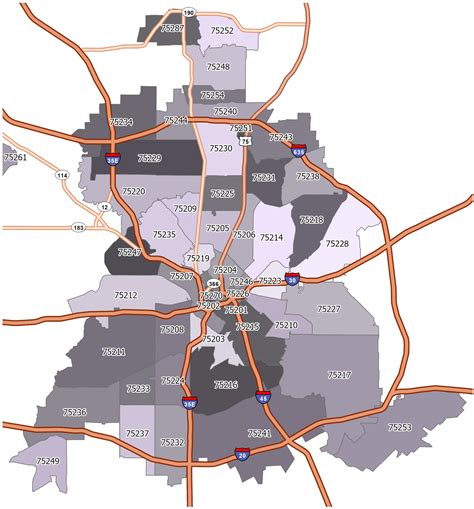 Dallas Zip Code Map - GIS Geography