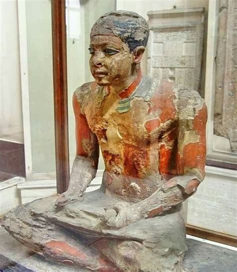 Mitri depicted as a scribe, painted wooden statue.Old Kingdom,Dynasty V-VI. 🌹 | Ancient egypt ...