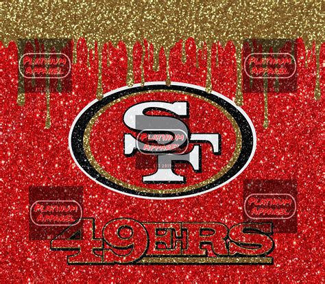 San Francisco 49ers Glitter Drip Tumbler Wrap Digital | Etsy