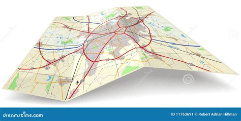 Folding map stock vector. Illustration of capital, bypass - 11763691