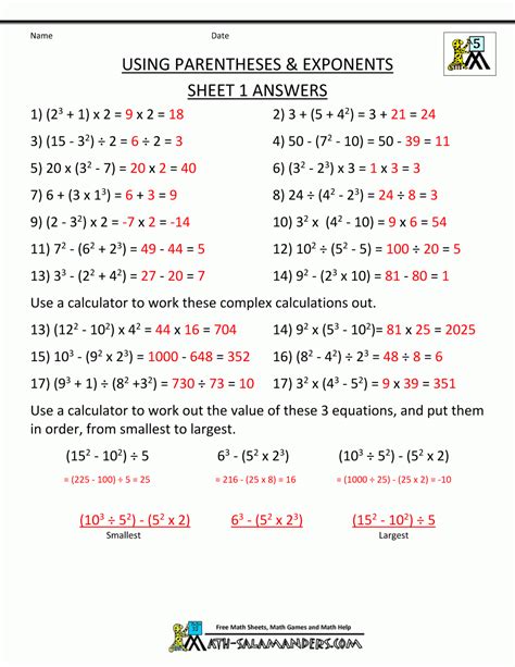 If You Are Looking For Order Of Operations Worksheets That Test Your | Printable Pemdas ...