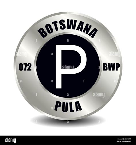 Botswana money icon isolated on round silver coin. Vector sign of ...