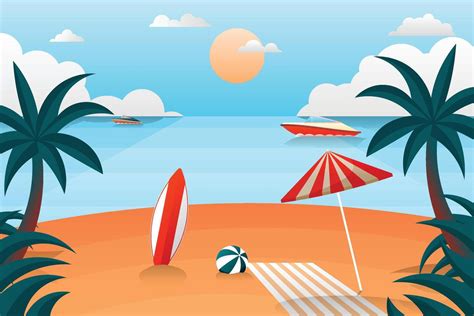 Summer with gradient beach background. 44267864 Vector Art at Vecteezy