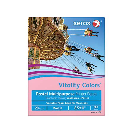 Xerox Vitality Colors Color Multi Use Printer Copy Paper Pink Letter 8. ...