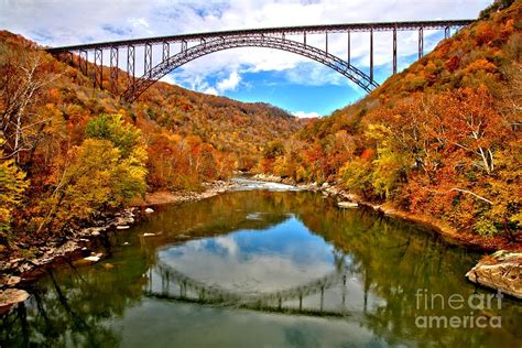 Flaming Fall Foliage At New River Gorge Photograph by Adam Jewell ...