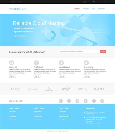 Bluehost Responsive WHMCS Integrated WordPress Hosting Theme