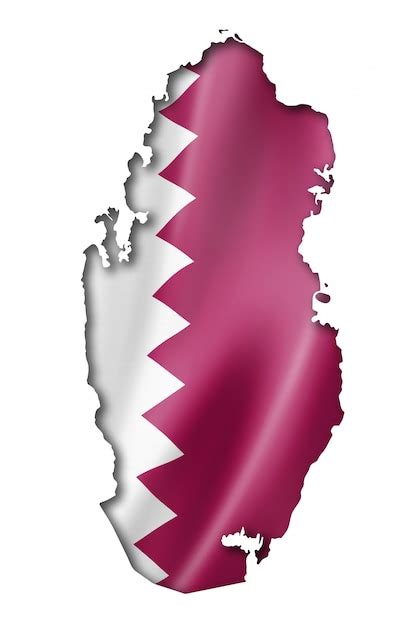 Premium Photo | Qatar flag map